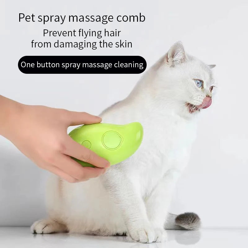 Anti Flying Hair 3 In 1 Steamy Cat Brush Electric Spray Massage Comb